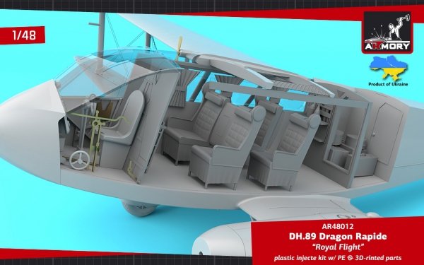 Armory Models 48012 DH.89 Dragon Rapide, Short-Haul Airliner – “Royal Flight” 1/48