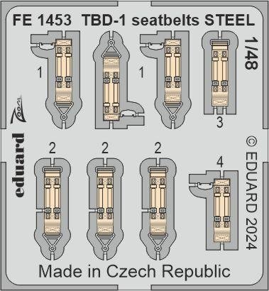 Eduard FE1453 TBD-1 seatbelts STEEL HOBBY BOSS 1/48
