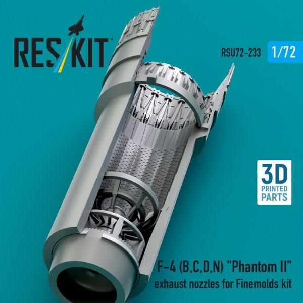 RESKIT RSU72-0233 F-4 (B, C, D, N) &quot;Phantom II&quot; exhaust nozzles for Finemolds kit (3D Printed) 1/72