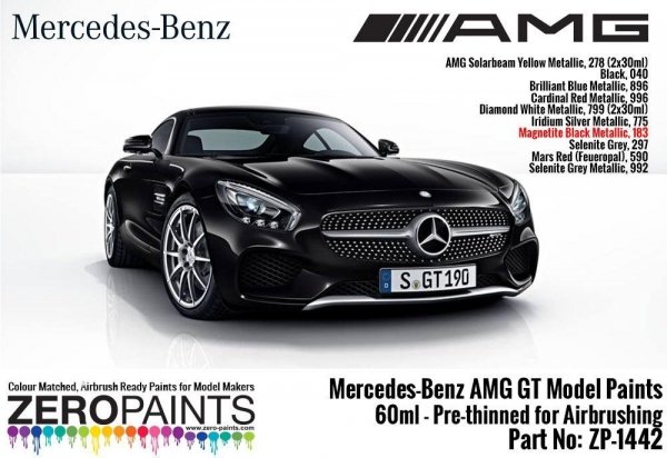 Zero Paints ZP-1442-MAGNETITE Mercedes-AMG GT Magnetite Black Metallic 60ml