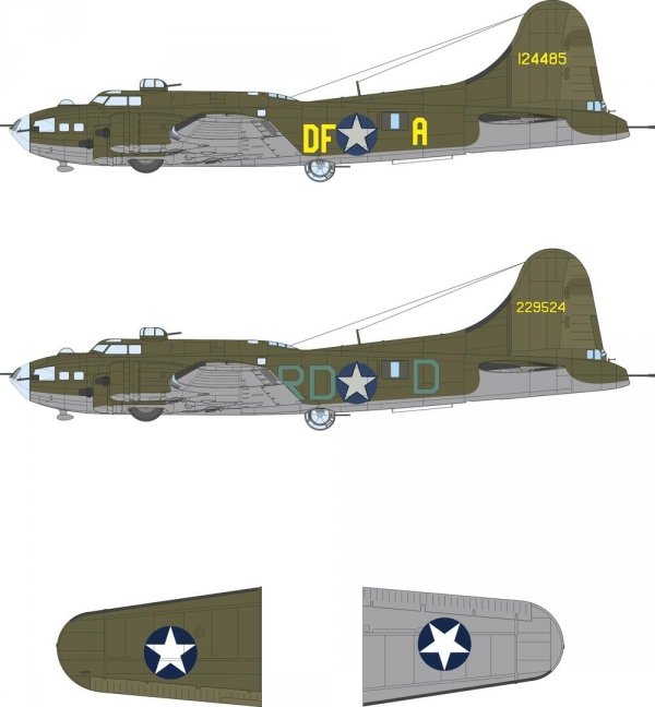 Eduard EX1170 Boeing B-17 F - US National Insignia &amp; Code Letters (for Revell Kits) 1/48