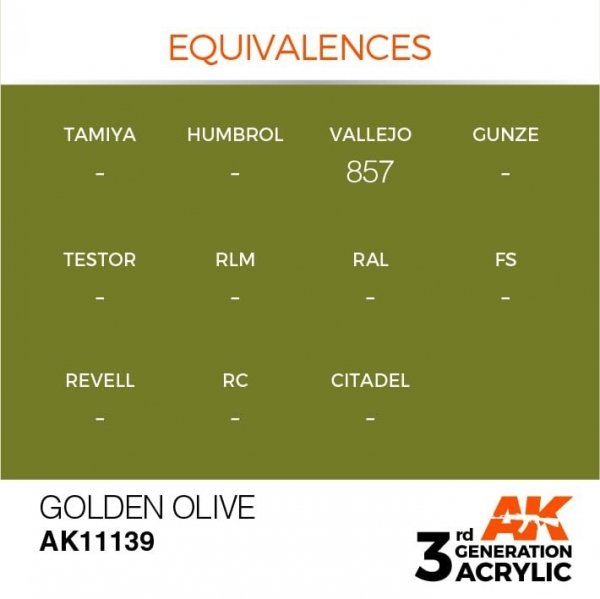 AK Interactive AK11139 GOLDEN OLIVE – STANDARD 17ml