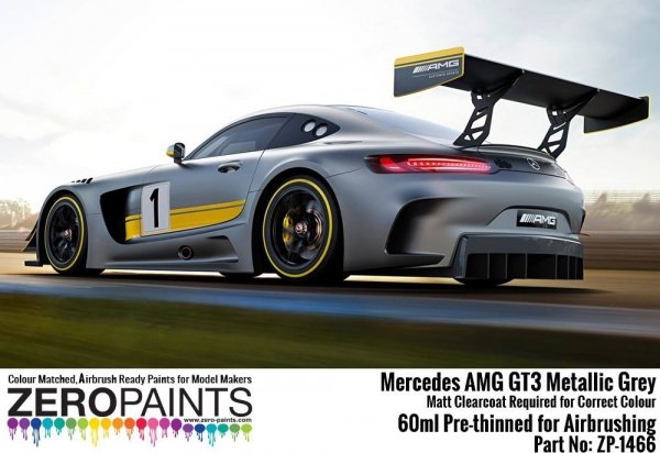 Zero Paints ZP-1466 Mercedes AMG GT3 Metallic Grey (Matt) Paint 60ml