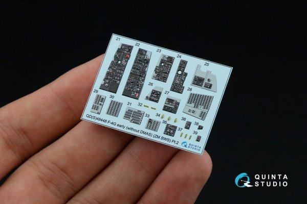 Quinta Studio QDS-48448 F-4G early 3D-Printed &amp; coloured Interior on decal paper (Zoukei Mura SWS) (Small version) 1/48