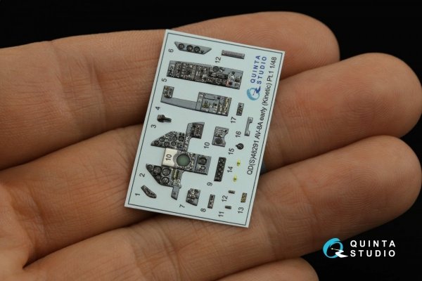 Quinta Studio QDS-48291 AV-8A Early 3D-Printed &amp; coloured Interior on decal paper (Kinetic) (Small version) 1/48