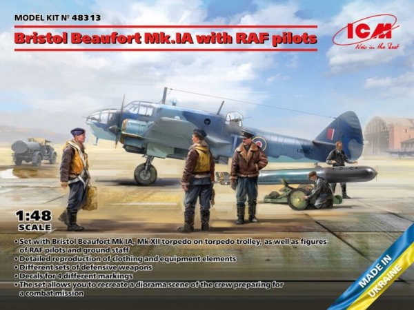 ICM 48313 Bristol Beaufort Mk.IA with RAF pilots