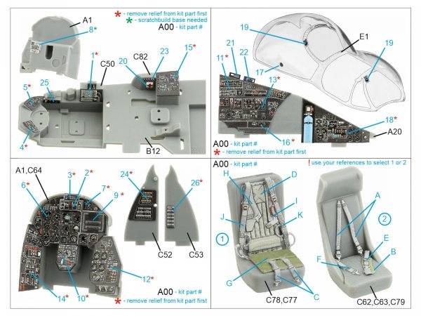 Quinta Studio QD48406 Mi-24 Nato Hind 3D-Printed &amp; coloured Interior on decal paper (Trumpeter) 1/48