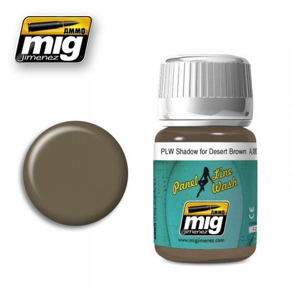AMMO of Mig Jimenez 1621 PLW SHADOW FOR DESERT BROWN 35ml