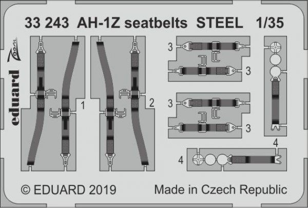 Eduard 33243 AH-1Z seatbelts STEEL ACADEMY 1/35