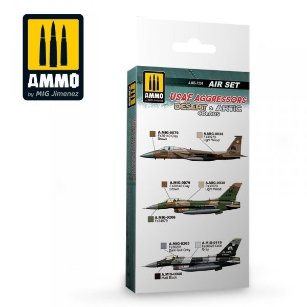 AMMO of Mig Jimenez 7234 USAF AGGRESSORS DESERT &amp; ARTIC COLORS SET 6x17ml
