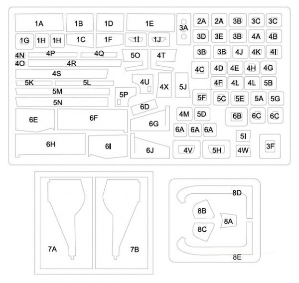 Omask 17005 P-51D masks for panels (for Tamiya) 1/72