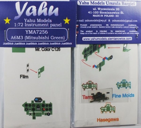 Yahu YMA7256 A6M3 Mitsubishi Green (Tamiya / FM / Hasegawa) 1:72