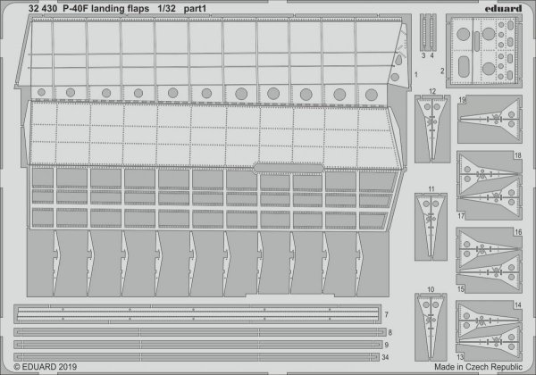 Eduard 32430 P-40F landing flaps 1/32 TRUMPETER