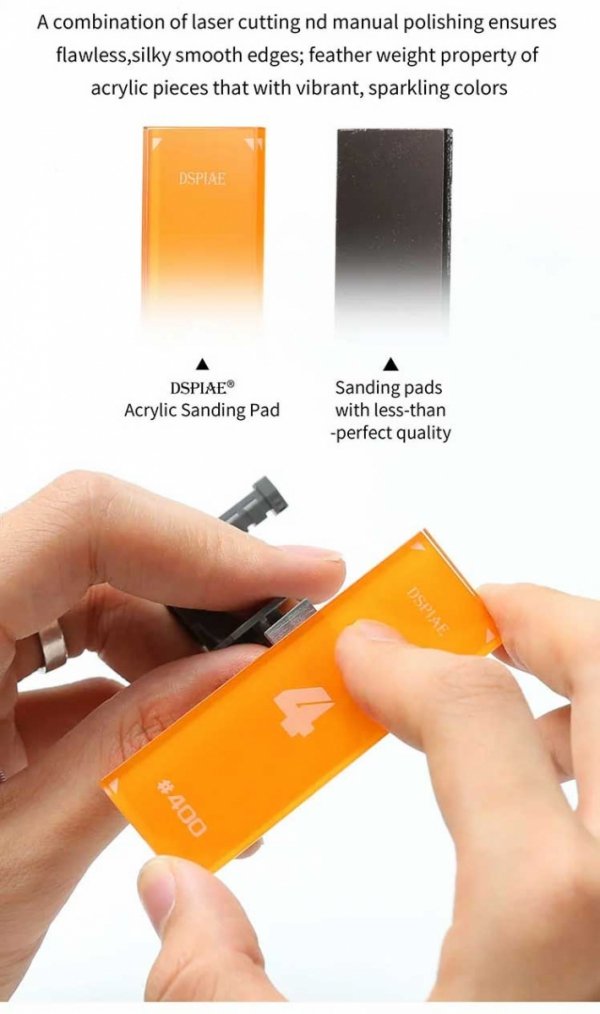 DSPIAE PT-SP04 Acrylic Sanding #400 Pad Set 3 pcs / Zestaw akrylowych płytek szlifierskich #400 3 szt