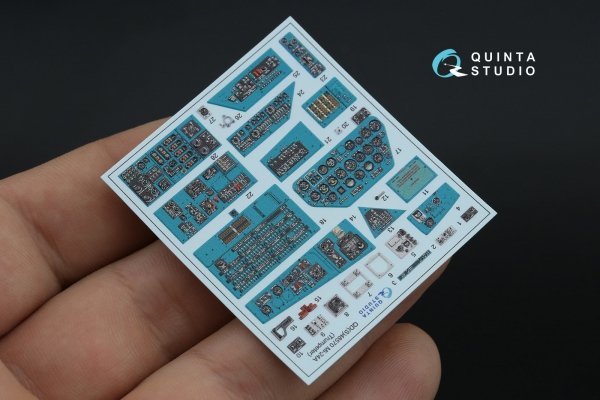 Quinta Studio QD48570 Mi-24A 3D-Printed &amp; coloured Interior on decal paper (Trumpeter) 1/48