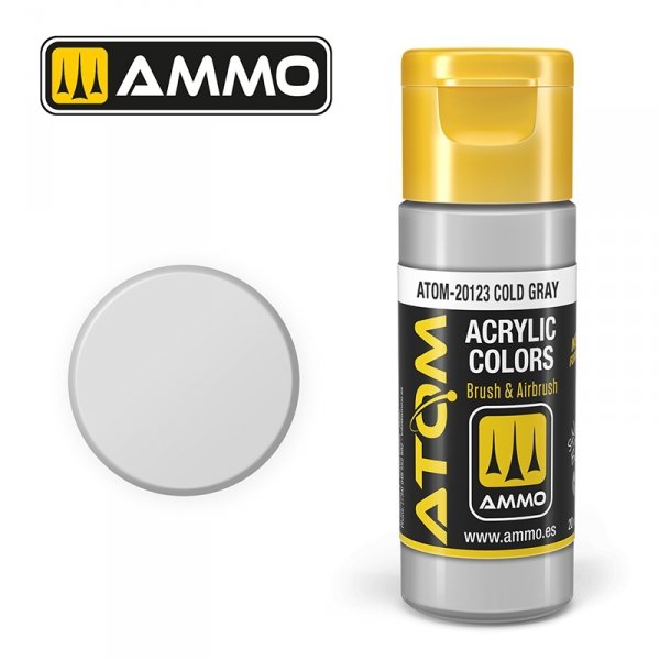 AMMO of Mig Jimenez 20123 ATOM COLOR Cold Gray 20ml