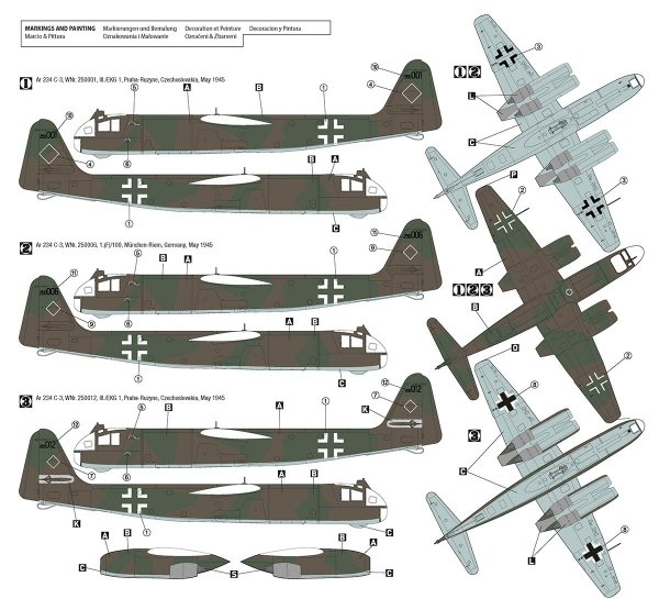 Hobby 2000 72050 Arado Ar 234 C-3 w/ Bombentorpedo Initial Production - Dragon 1/72