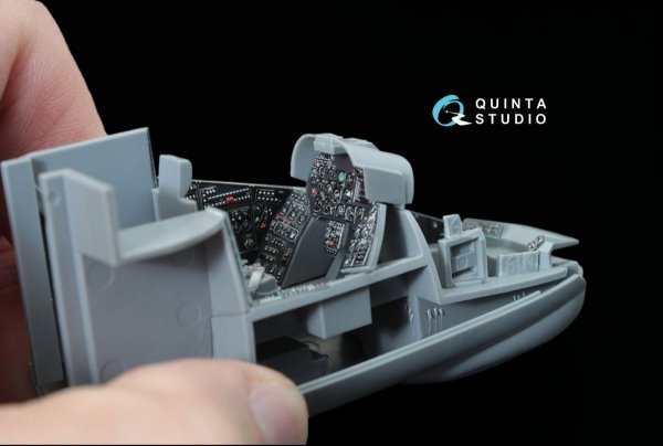 Quinta Studio QD48036 Mi-24V NATO (black panels) 3D-Printed &amp; coloured Interior on decal paper (for Zvezda kit) 1/48