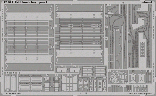 Eduard 72517 F-22 bomb bay 1/72 FUJIMI