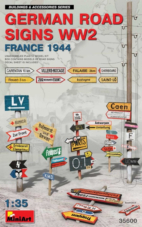 MiniArt 35600 GERMAN ROAD SIGNS WW2 (FRANCE 1944) 1/35