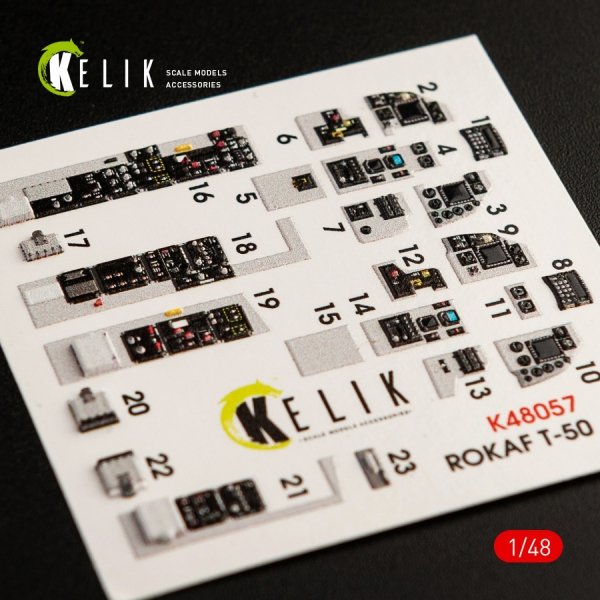 KELIK K48057 T-50 ROKAF INTERIOR 3D DECALS FOR ACADEMY KIT 1/48