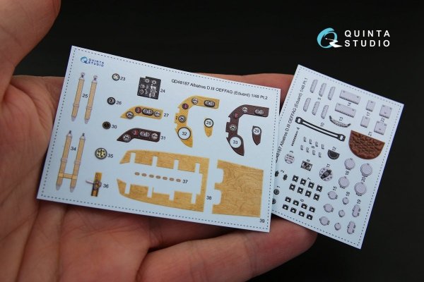 Quinta Studio QD48187 Albatros D.III OEFFAG 3D-Printed &amp; coloured Interior on decal paper (for Eduard kit) 1/48