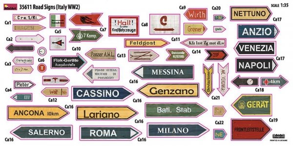 MiniArt 35611 ROAD SIGNS WWII ITALY 1/35