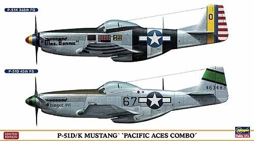 Hasegawa 02020 P-51D/K MUSTANG PACIFIC ACES COMBO (1:72)