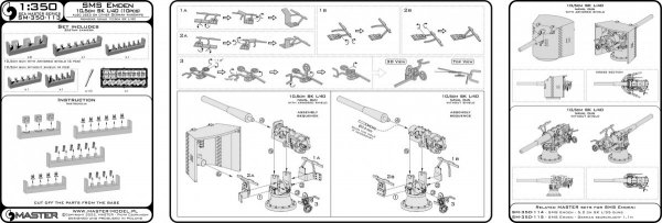 Master SM-350-113 SMS Emden - 10,5 cm SK L/40 guns  1/350