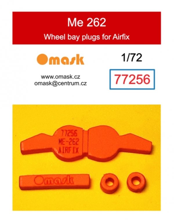 Omask 77256 Me 262 Wheel Bay Plugs (for Airfix) EVA foam masks for wheel bays 1/72