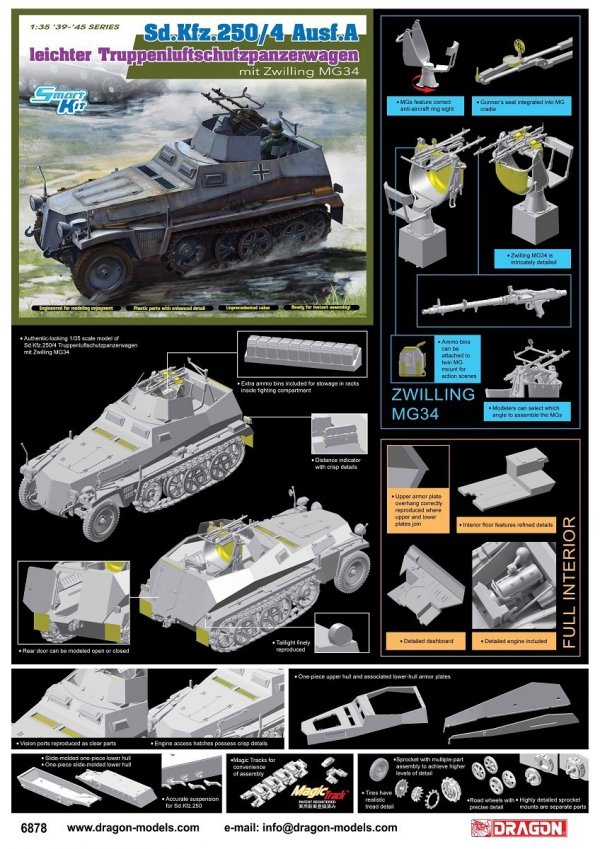 Dragon 6878 Sd.Kfz.250/4 Ausf A, leichter Truppenluftschutzpanzerwagen 1/35