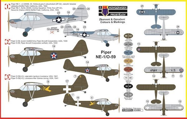  Kovozavody Prostejov KPM0044 Piper NE-1/O-59 Military 1:72