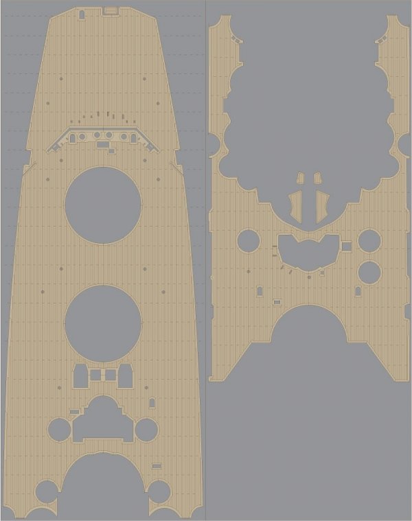 Pontos 35005WD1 IJN Musashi Wooden Deck set 1944 (1:350)