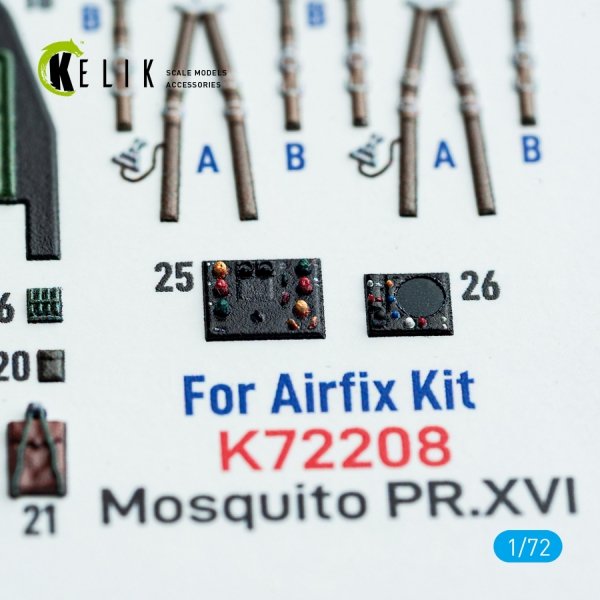 Kelik K72208 Mosquito PR.XVI - interior 3D decals for Airfix kit (1/72)