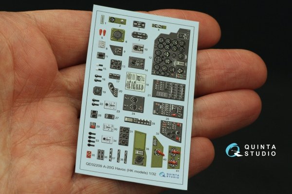 Quinta Studio QD32209 A-20G Havoc 3D-Printed coloured Interior on decal paper (HK Models) 1/32