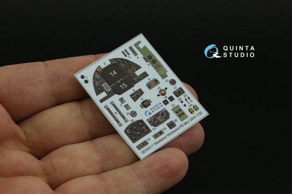 Quinta Studio QD32211 Westland Whirlwind FB Mk.I 3D-Printed &amp; coloured Interior on decal paper (Special Hobby) 1/32