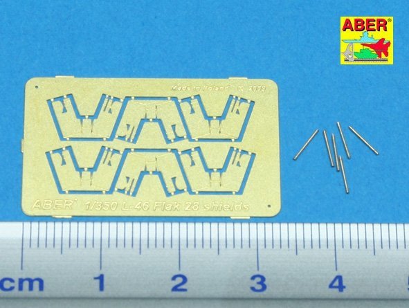Aber 350L-46 Set of 6 pcs 4cm Flak 28 barrels with shields for German Navy (1:350)