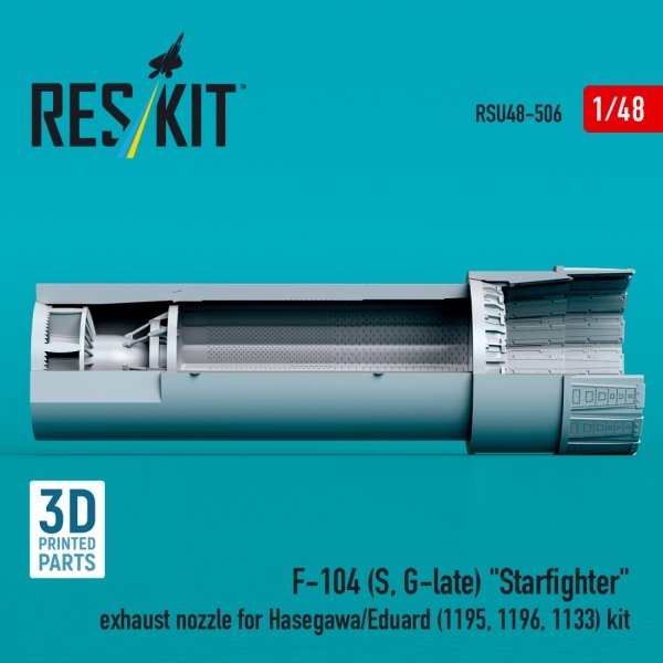 RESKIT RSU48-0506 F-104 (S, G-late) "Starfighter" exhaust nozzle for Hasegawa/Eduard (1195, 1196, 1133) kit (3D Printed) 1/48