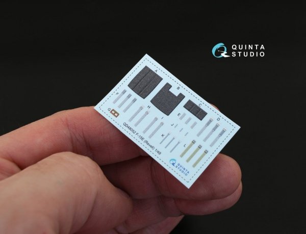 Quinta Studio QD48052 F-15E 3D-Printed &amp; coloured Interior on decal paper (for Revell kit) 1/48