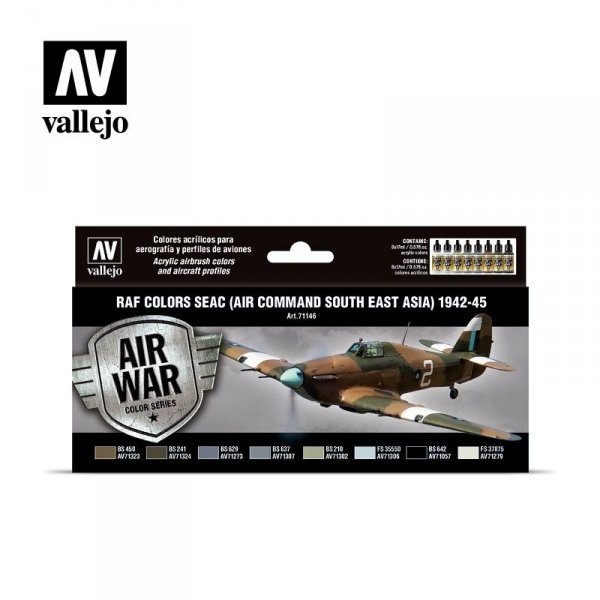 Vallejo 71146 RAF colors SEAC (Air Command South East Asia) 1942-1945 8 x 17 ml