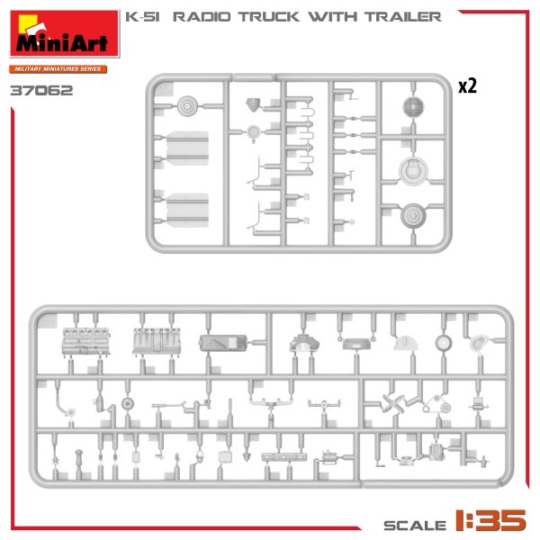 Miniart 37062 K-51 RADIO TRUCK WITH TRAILER 1/35