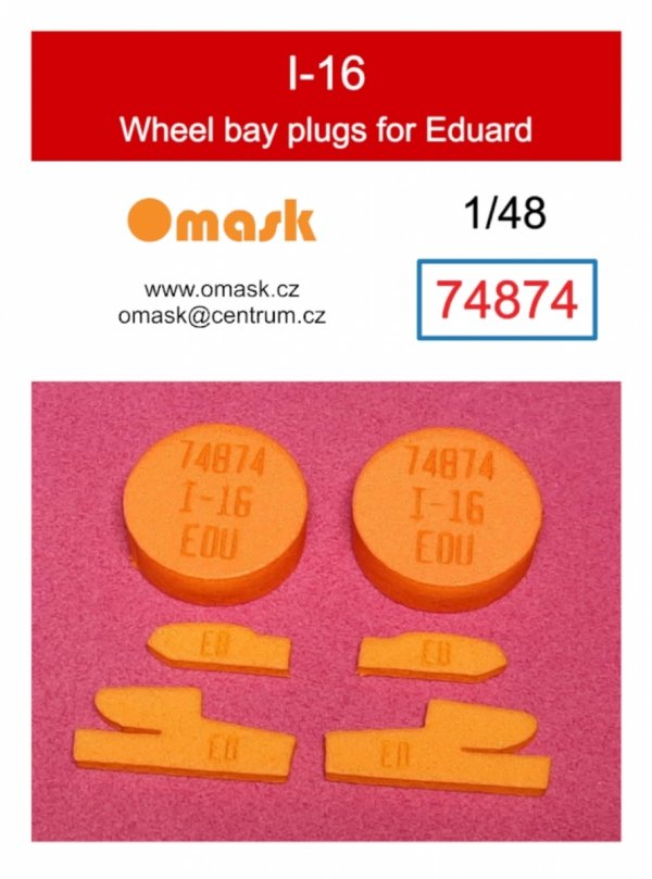 Omask 74874 I-16 wheel bay plugs (for Eduard) 1/48