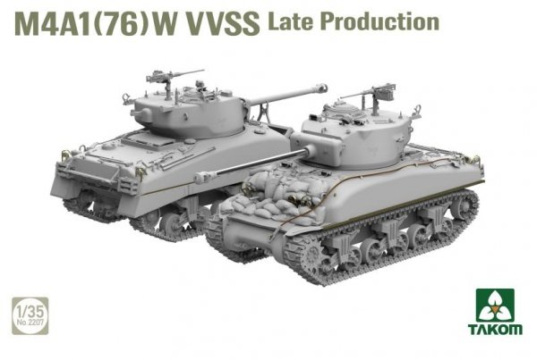 Takom 2207W SHERMAN² BOX M4A1(76W) VVSS Late Production+M51 "DEGEM ALEF"+US ARMY 1/4TON UTILITY TRUCK &amp; MP FIGURE 1/35