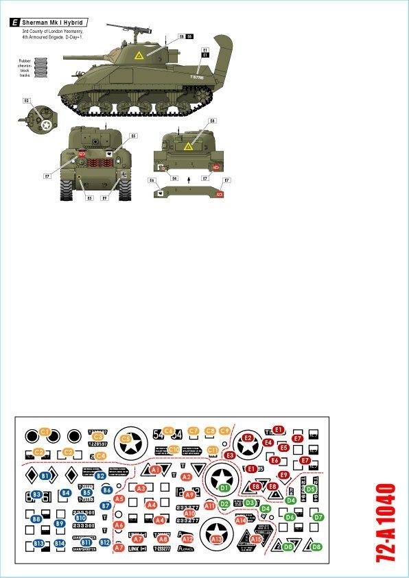 Star Decals 72-A1040 British Sharpshooters 75th D-Day Special. Sherman tanks of 3rd/4th County of London Yeomanry 1/72