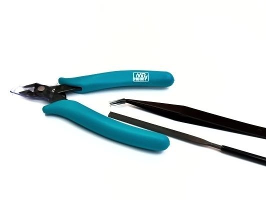 Mr.Hobby BTF-001 Mr. Basic Tool Set - pliers file (needle) tweezers / zestaw narzędzi cążki pilnik pęseta