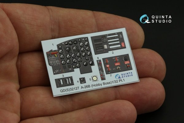 Quinta Studio QDS-32127 A-26B 3D-Printed &amp; coloured Interior on decal paper (Hobby Boss) (small version) 1/32