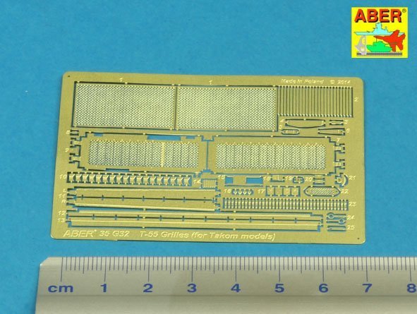 Aber 35G32 Grilles for Russian Tank T-55AM also for T-55AMV (1:35)