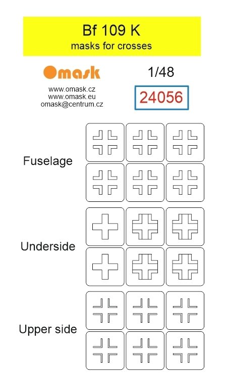 Omask 24056 Bf 109 K masks for crosses 1/48