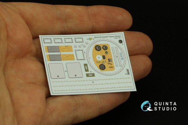 Quinta Studio QD32149 Sopwith Triplane 3D-Printed &amp; coloured Interior on decal paper (Roden) 1/32