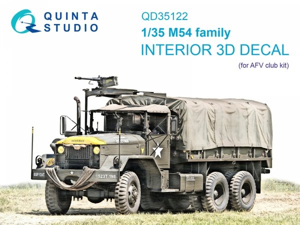 Quinta Studio QD35122 M54 Family 3D-Printed coloured Interior on decal paper (AFV club) 1/35